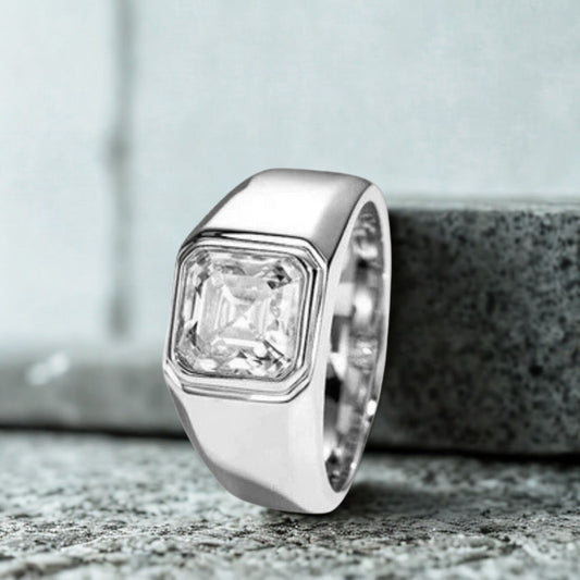 Aurora Asscher - Moissanite Diamond Ring
